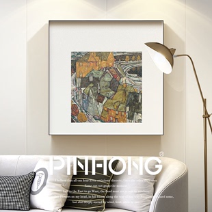 pinhong席勒油画现代简约艺术挂画客厅沙发，背景墙装饰画壁画床头