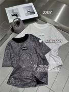 ZW卓娃2024夏季人鱼姬字母小标短袖t欧洲站宽松气质轻奢感小众T恤