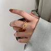 大码戒指女胖mm小众设计镂空链条欧美时尚，个性胖人粗手大号指环潮