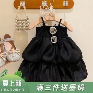 韩韩良品女童气质公主风吊带，花苞蛋糕裙，2023夏装中大童连衣裙