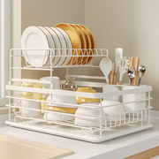 碗碟收纳架厨房收纳置物架子免打孔沥水碗盘架家用台面碗筷橱柜架