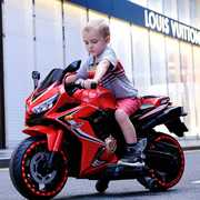 超大号儿童电动摩托车男女小孩可坐双人摩托车两轮充电玩