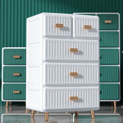 加厚塑料抽屉式收纳柜子，家用置物柜床头柜，客厅衣服储物柜北欧风格