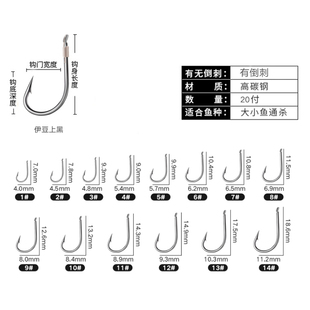 伊豆歪嘴鱼钩成品套装绑好子线双钩，线组鲫鱼钩，有倒刺渔具买2送1