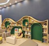 北欧简约书架售楼处大厅，弧形圆圈拱门，书柜幼儿园绘本馆大厅绘本架