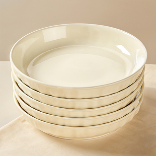 奶油风陶瓷盘子菜盘家用2024碗盘餐具釉下彩高级感碟子深餐盘