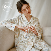 oakfamily女士家居服套装，夏季薄款竹棉纱布产后孕妇月子服睡衣