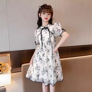 女童雪纺连衣裙夏季洋气儿童公主裙女大童汉服小女孩旗袍裙子