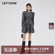 loftshine珞炫高级感连衣裙2024设计印花裙子12313067