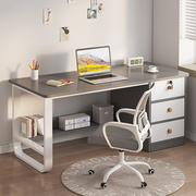 电脑桌卧室家用台式简易办公桌工作台桌子学生写字桌书桌书柜一体