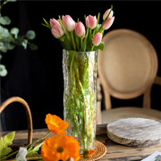 花时间《活力》北欧复古浪漫餐桌玻璃花瓶，轻奢七彩格鲜花绿植花器