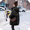 黑色羽绒服女冬季中长款2023年时尚洋气韩版女款外套冬面包服
