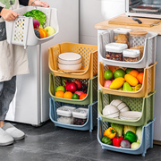 厨房置物架落地多层调料，货架子家用叠加水果储物筐蔬菜零食收纳篮