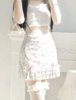 碎花半身短裙夏a字裙浅色，白色粉色蝴蝶结，雪纺半身裙女萝莉日系裙