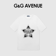 G＆G Avenue潮牌夏季短袖男士简约五角星T恤休闲纯棉半袖宽松