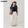senbaby女童牛仔马甲，2024春夏韩版童装，儿童无袖牛仔上衣外套