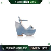 香港直邮潮奢 ROGER VIVIER 女士花朵牛仔布防水台凉鞋