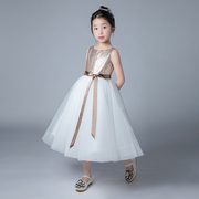 儿童演出服女童小主持人礼服钢琴演奏公主蓬蓬花童婚纱生日表演服