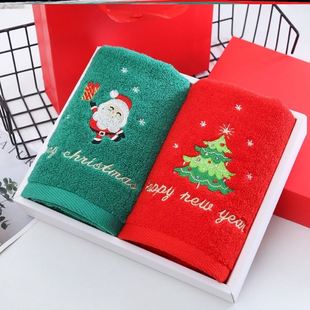 圣诞毛巾纯棉毛巾礼盒套装伴手礼盒圣诞老人创意礼物洗脸毛巾