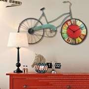 创意自行车艺术挂钟客厅家用时尚个性钟表美式复古壁挂件潮流装饰