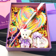 德芙巧克力棒棒糖礼盒装超大七彩棒棒糖500g心形创意情人节礼物