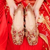 中式平跟婚鞋秀禾鞋婚纱，两穿新娘鞋红色平底结婚孕妇敬酒鞋不累脚
