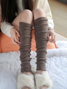 日系套套白色袜堆堆袜羊毛，过膝秋冬纯色，保暖护膝女加厚脚套韩国靴