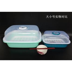 华瑞塑料碗盆带盖沥水放碗盘小碗柜碗筷收纳盒滴水筛碗架厨房餐具