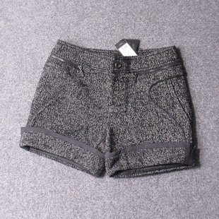 a9593-换季清重磅羊毛呢，厚实中低腰，短裤热裤春季靴裤腰围74-82