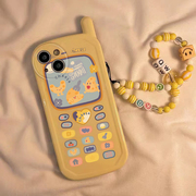 大哥大造型可爱卡通黄色奶酪适用苹果13手机，壳iphone14promax12硅胶，11女xs创意xr软15pro防摔14pro手机套