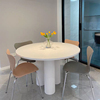 丹麦设计师实木大理石餐桌北欧现代简约客厅家用小户型圆形洽谈桌