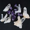 天然白水晶(白水晶)小簇紫水晶，牙花消磁净化家居，装修石材鱼缸花卉标本景石