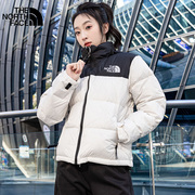 thenorthface北面羽绒服，女短款白色户外保暖鹅绒夹克外套3xeo