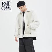 ROMANTIC CROWN秋冬韩版纯色个性时尚拼接口袋保暖羊羔毛外套