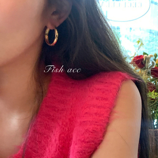 韩国东大门经典款耳环法式高级感金色饰品圆形圈圈气质时髦耳饰女