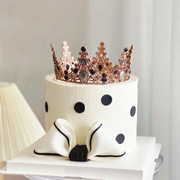 巴洛克水钻黑蛋糕装饰女王摆件女神生日装扮王冠小仙女插件