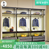 新中式衣柜实木家用卧室超大容量，全屋定制开放式组合木质无门衣橱