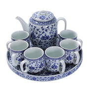 景德镇中式青花瓷茶具套装家用陶瓷高档轻奢简约茶杯高级大号