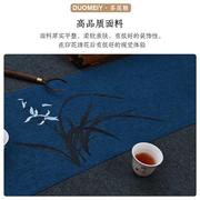 新中式茶席c棉麻定制纯色茶桌布中国风防水餐桌布灰色禅意会议