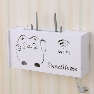 创意wifi无线路由器收纳盒壁挂，装饰遮挡客厅挂墙光猫机顶盒置物架