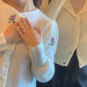 2023年秋装女装软奶时尚韩范设计感小众N慵懒风毛衣外套开衫