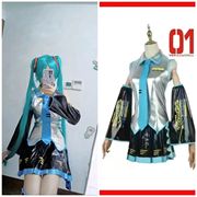 初音未来假发cos服miku公式，服日本少女，动漫白银漆皮jk女装cosplay