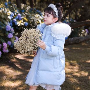 女童羽绒服中长款冬季加厚甜美洋气中大儿童韩版2023童装外套