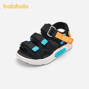 巴拉巴拉运动凉鞋男女中大童夏装时尚舒适透气鞋磁吸扣沙滩鞋