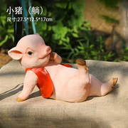 花园装饰仿真动物可爱小猪创意树脂摆件铁锹庭院阳台卡通雕塑模型