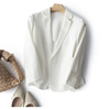 白色西装外套女2022夏季薄款时尚，休闲英伦风，袖口蕾丝拼接小西服
