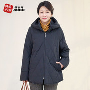 韩国冬季中老年女装棉衣棉服堆堆领厚款妈妈装宽松外套j21111002