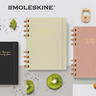 进口moleskine笔记本2024年12个月学习生活规划螺旋式周记日程本