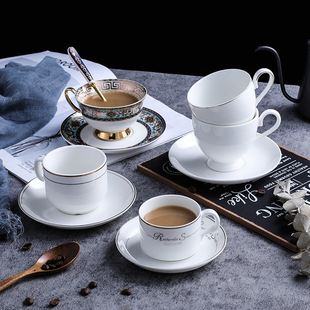 纯色陶瓷咖啡杯套装英式下午茶杯，欧式咖啡奶茶杯碟，家用喝咖啡杯子