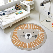 圆形地毯北欧卡通可爱儿童爬行垫吊篮垫圆形地垫卧室床边加厚地毯
